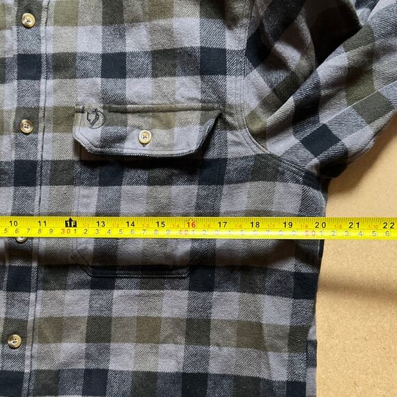 Fjall Raven Mens Skog Gray/Blue Button-Up Long Sleeve Shirt Size Large - Picture 6 of 8